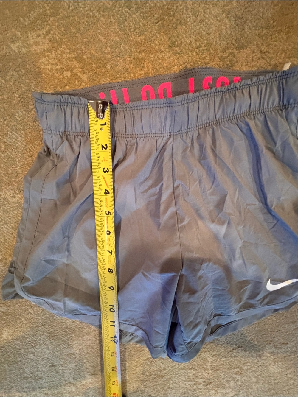 Nike Dri-FIT Athletic Running Shorts Gray Pink Built In Liner Medium - Picture 9 of 11
